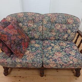 ソファー カリモク 2人掛け 花柄 Karimoku おしゃれ