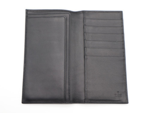 《GUCCI/二つ折り札入れ》グッチロゴプレート ブラック ABランク 送料無料