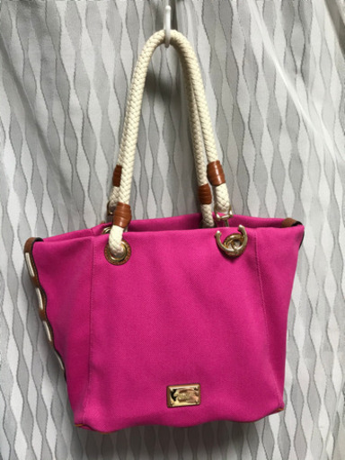 MICHAEL KORS トート　バッグ キャンバス レザー ピンク