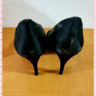 ♡布リボン ブラック パンプス♡の画像