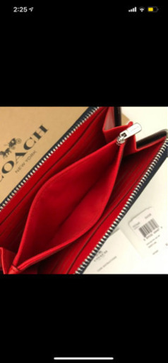 COACH コーチ 長財布 シグネチャー デニムブルー ネイビーレッド