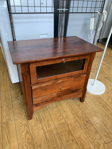 レトロStyle 無垢材 ナイトテーブル ナイトボード テレビボード フラップ扉