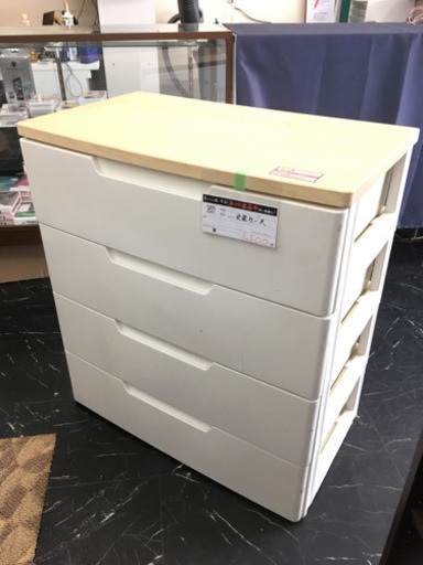 【成約御礼】衣装ケース/4段/木製天板/プラケース/チェスト[中古品]¥1,650
