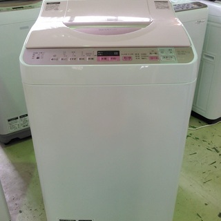 安心の一年保証！タテ型洗濯乾燥機　5.5㎏　SHARP/シャープ　ピンク　2017年製　ES-TX5A-P　洗濯機　No.1320041201　ガーランド草加