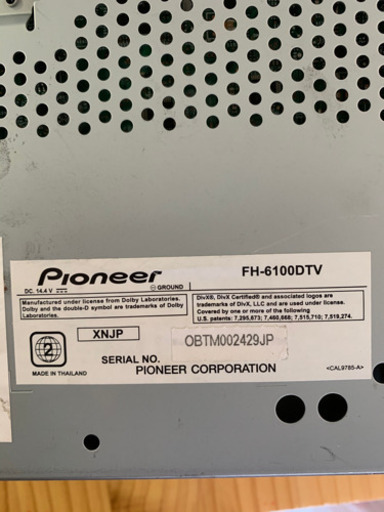 車のパーツ Pioneer FH-6100DTV