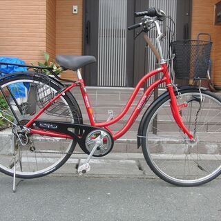 中古自転車販売33年余り　山形市　天童市★ママチャリ丸石２６インチオートライトLED6段　自転車整備士が整備