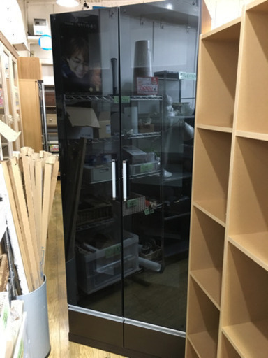 6/25 値下げ! 美品 松田家具 日本製 2面キャビネット 本棚 モダンStyle