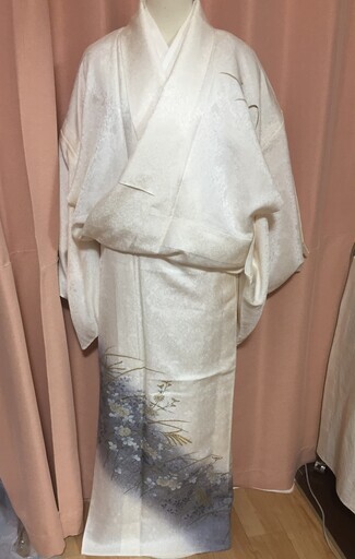 お売りします＊単衣　正絹　訪問着 オフホワイト