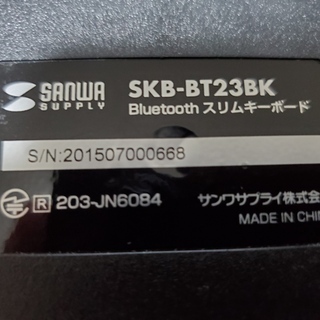 サンワサプライ Bluetoothスリムキーボード ブラック の画像