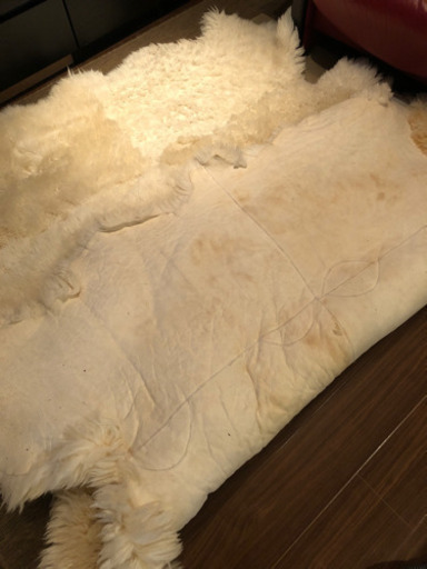【クリーニング済み美品】毛皮シープスキンラグ　