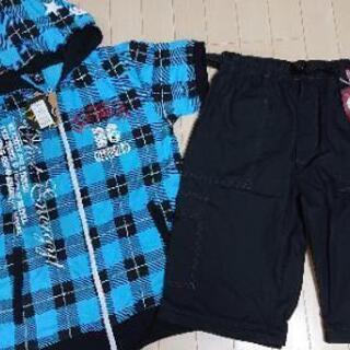 新品 メンズ ハーフパンツ+半袖パーカーセット