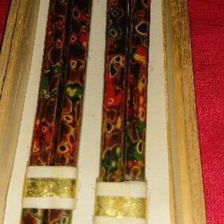 【未使用品】津軽塗 夫婦箸(桐箱入)＋もう1膳＝合計3膳の画像