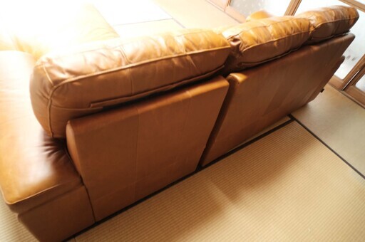 目玉商品 大川家具 offer9 本革 カウチソファ クラブソファ 購入額30万円以上 使用頻度薄