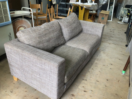 【美品】オシャレ◆ファブリックソファ3P