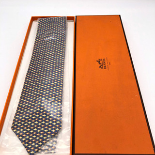 【新品未使用箱&袋付】エルメス魚柄ネクタイ