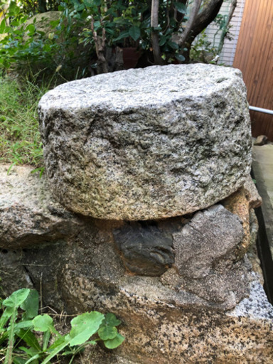 低い円柱の石です。