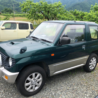 検２年付　人気の丸目グリーンツートンパジェロミニ　インタークーラ付きターボ　4A30型　DOHC20バルブ　AT ４ＷＤの画像