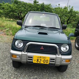 検２年付　人気の丸目グリーンツートンパジェロミニ　インタークーラ付きターボ　4A30型　DOHC20バルブ　AT ４ＷＤの画像