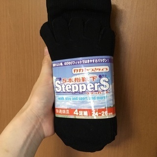 【新品】五本指靴下　メンズ　4足　黒&紺　24〜26cm