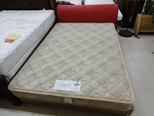 セミダブルベッド ウッド×レザー フランスベッド マットレス【ユーズドユーズ名古屋天白店】