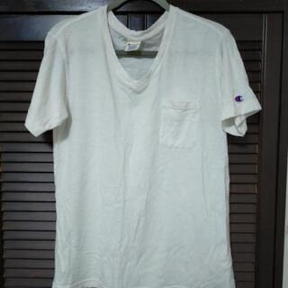 【夏物セール】Champion Vネック白Tシャツ