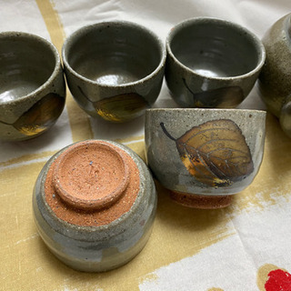 金銀彩　急須&湯呑み5つセットの画像