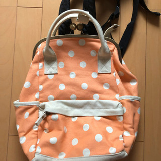 がま口　水玉リュック