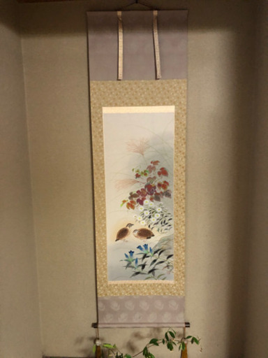 掛け軸　秋花鳥図