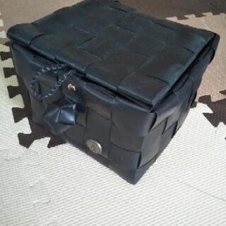 収納・小物入れ【18×18×14cm】ブラック合皮