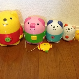 入れ子式 知育玩具 くま、ぶた、いぬ、ねずみ、ひよこ
