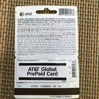 レア柄　携帯プリペイドカード　AT&T アメリカ用の画像