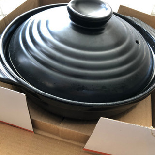 IH 対応　土鍋 漆黒　中古500円の画像