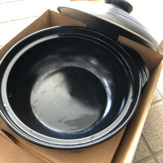 IH 対応　土鍋 漆黒　中古500円の画像