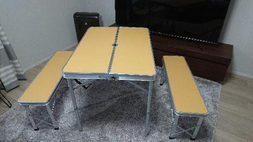 ☆未使用品☆ 折り畳みレジャーテーブル イスセット