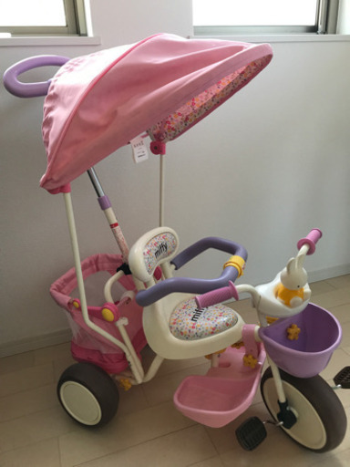 三輪車　カーゴサンシェード　ミッフィー花柄