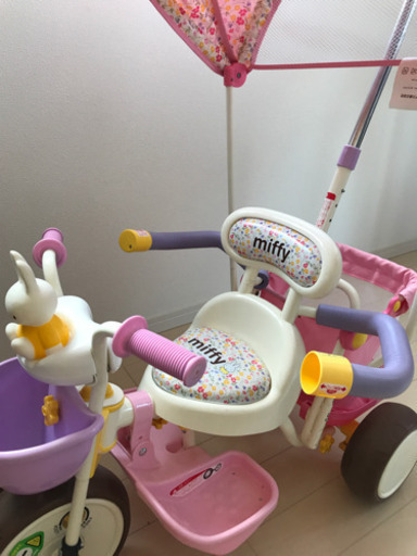 三輪車　カーゴサンシェード　ミッフィー花柄