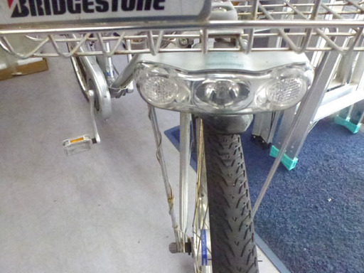 注油いらず！ベルト式 ブリヂストン 自転車 27インチ 鍵付き 3段 シルバー BRIDGESTONE ベルトドライブ