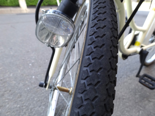 24インチ 自転車 ママチャリ シマノ6段変速 荷台付き 鍵付き 白 クリーム色 札幌市 平岸