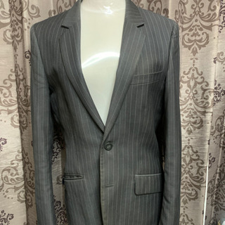 H&M ストライプ グレー ジャケット