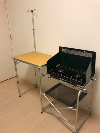 キャンプ用キッチン、調理用ガスコンロ