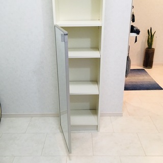 IKEA イケヤ　BILLY ビリー 本棚, ホワイト　扉付き　シェルフの画像