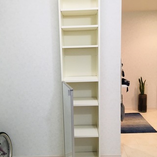 IKEA イケヤ　BILLY ビリー 本棚, ホワイト　扉付き　シェルフの画像