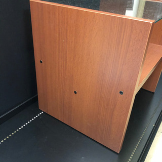 無料で譲ります 木製ガラス面台 未清掃 横約45センチ、縦約35センチ、高さ約41センチの画像