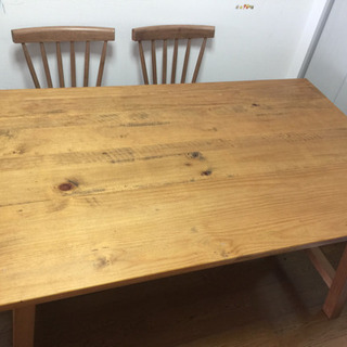 ニトリ ダイニング4点セット 木目 椅子 インテリア リビングの画像