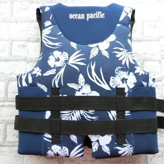 Ocean Pacific OP オーシャンパシフィック フローティングベスト アロハ柄 ブルーの画像
