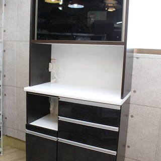 (まーちゃん様、専用)松田家具:大型キッチンボードスモーク1600 食器棚 R278)【美品】松田家具 MATSUDA 食器棚 キッチンボード ロイスDレンジ