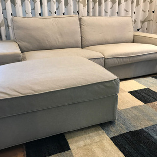 値下げ☆IKEA KIVIK 3人掛けソファ&フットスツール☆
