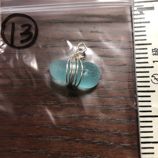 ハンドメイド シーグラス   ネックレストップ  