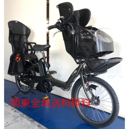 ヤマハ　パスキッスミニ　20インチ 3人乗り　8.7ah デジタル　電動自転車　電動アシスト　カーキ