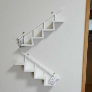階段型のシェルフ♪木製タイプ♪